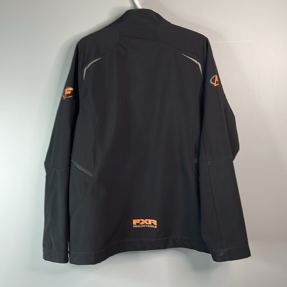 FXR Mountain Mens Black Soft Shell Jacket Fleece Lined Graphics Logo Neon XL - Picture 12 of 16